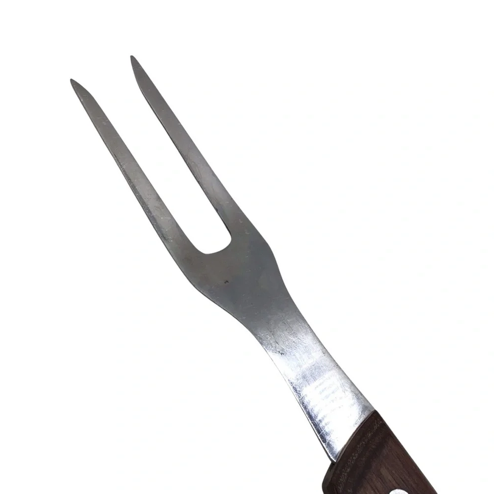 Vintage Hanford Forge Carving Fork Wood Handle Japan 10.5”